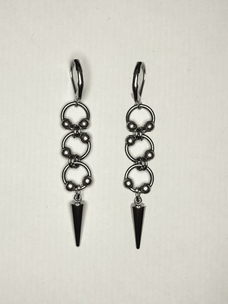 Pierced Chain Mail Earrings - Kettamin B