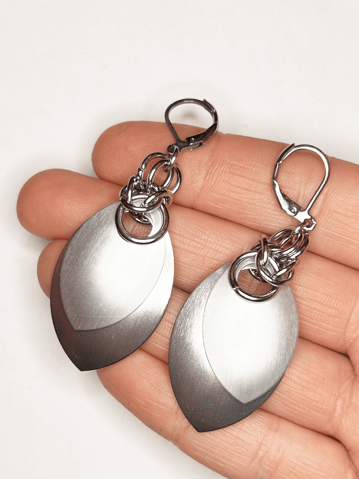 Feather Chain Mail Earrings - Kettamin B