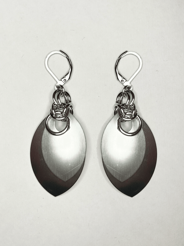 Feather Chain Mail Earrings - Kettamin B